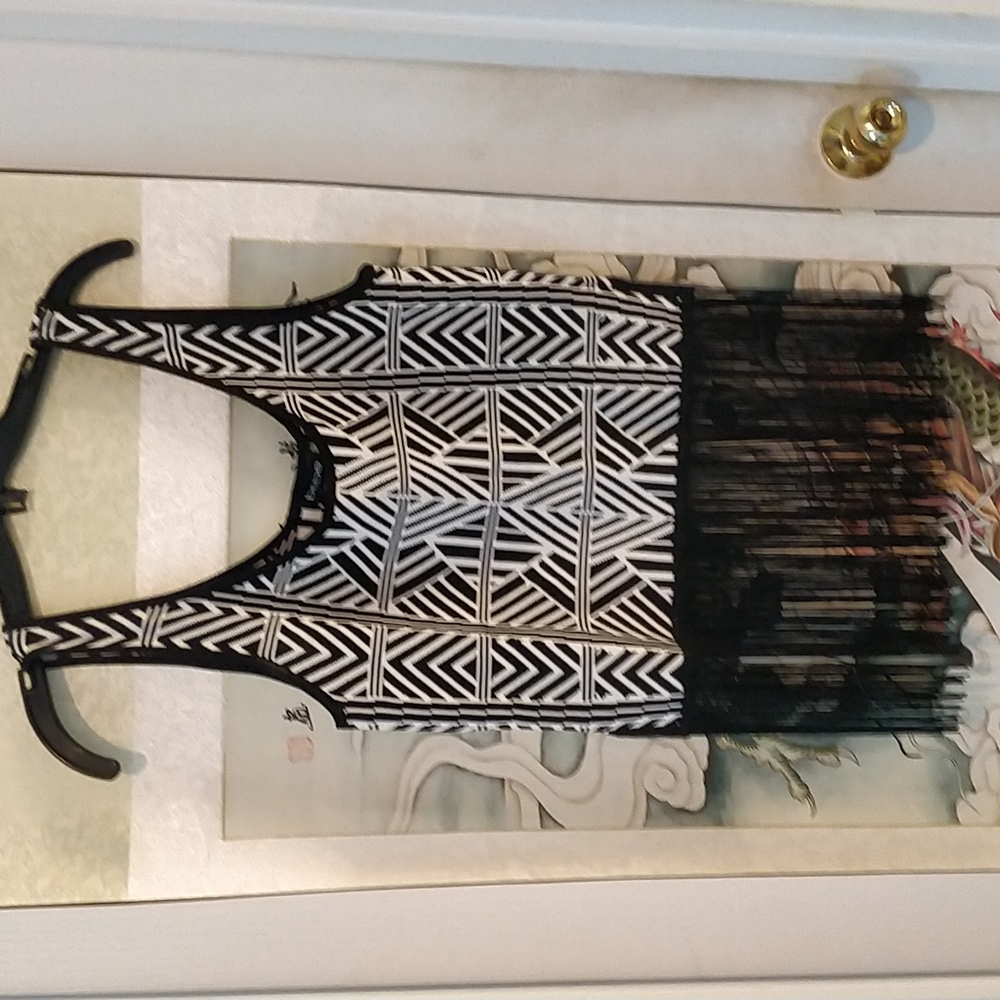 Bebe tank top with fringe